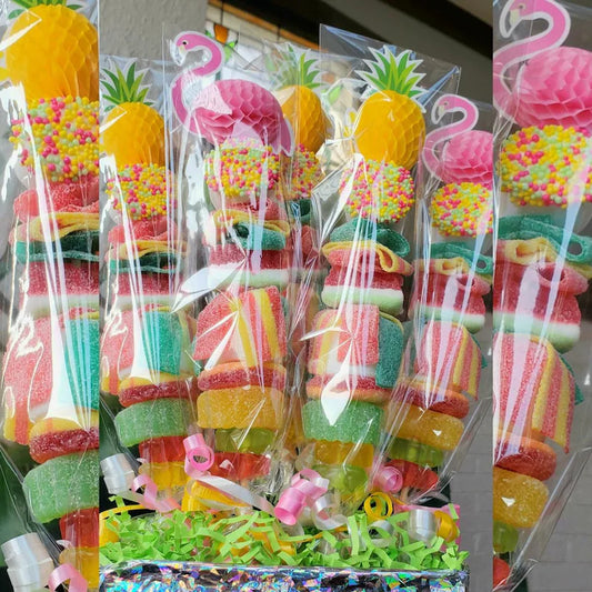 30 Flamingo and Pineapple Candy Kabobs
