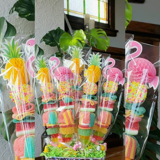 30 Flamingo and Pineapple Candy Kabobs